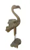  Product image 1 of the product “Flamingo, made from teak root pieces, about 1,11 mtr high-. 2 Parts, metall feet. ”